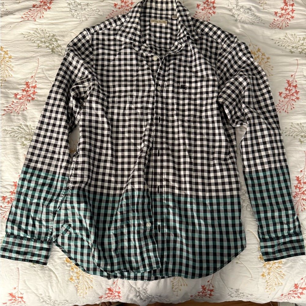 Burberry Black and Green Casual Button Down Shirt *used